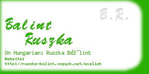 balint ruszka business card